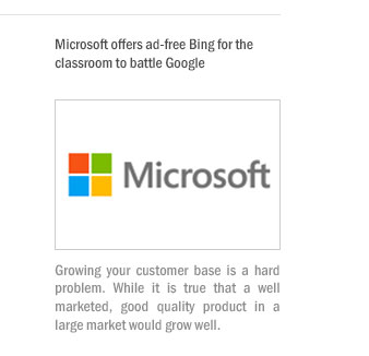 Microsoft offers ad-free Bing for the classroom to battle Google