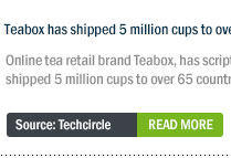Teabox has shipped 5 million cups to over 65 countries