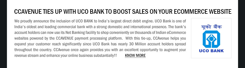 CCAvenue ties up with UCO Bank to boost sales on your eCommerce website