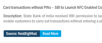 Card transactions without PINs – SBI to Launch NFC Enabled Contactless Debit Cards