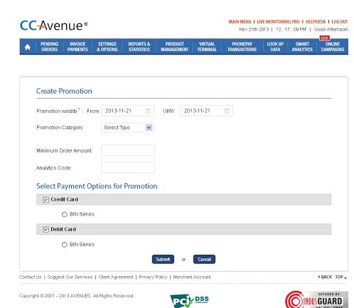 CCAvenue BIN Based Promotion CCAvenue BIN Based Promotion