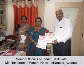 Senior Officials of Indian Bank with Mr. Nandkumar Menon, Head - Alliances, Avenues Senior Officials of Indian Bank with Mr. Nandkumar Menon, Head - Alliances, Avenues