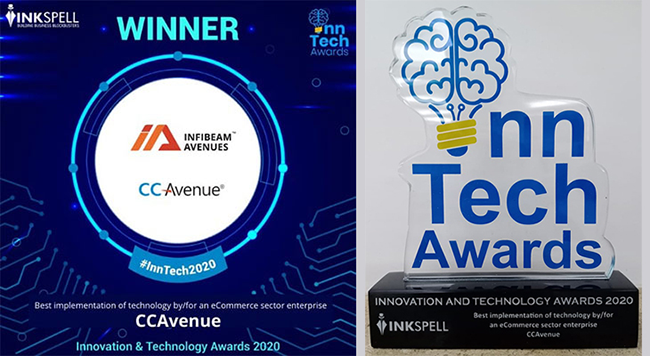 CCAvenue proclaimed winner of 'Best Implementation of Technology' Accolade at the Inn Tech Awards 2020