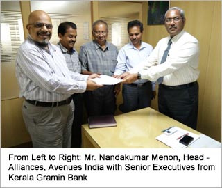 From Left to Right: Mr. Nandakumar Menon, Head - Alliances, Avenues India with Senior Executives from Kerala Gramin Bank