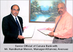 Mr. Vincent J D'Silva, GM-MRPD (Canara Bank) and Mr. T. Nandakumar Menon, Manager - Alliances (Avenues)