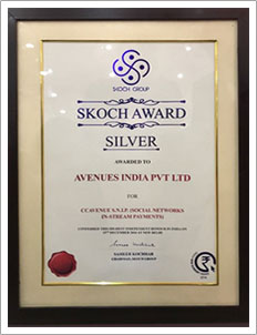 CCAvenue bags the 'Silver Award' at the prestigious Skoch Payments Award 2016