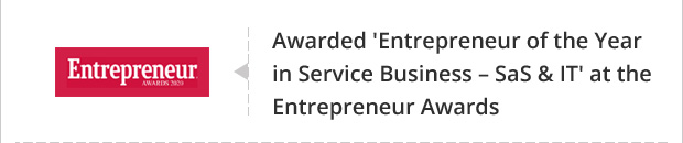 Awarded 'Entrepreneur of the Year in Service Business – SaS & IT' at the Entrepreneur Awards