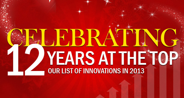 Celebrating 12 Years at the top; Our List of Innovations in 2013