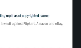 Lawsuit filed against Flipkart, Amazon & eBay for allegedly selling replicas of copyrighted sarees